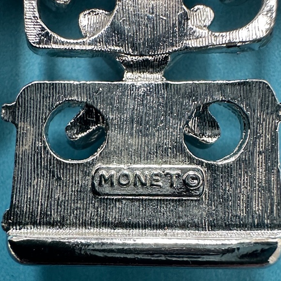 Monet Silver Cross Brooch - Picture 3 of 4